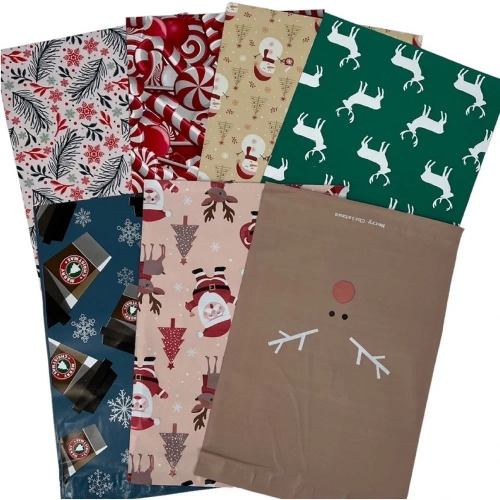 Polymailers  100 10x13 Self Sealing‎ Marble Christmas Gnomes! NEW